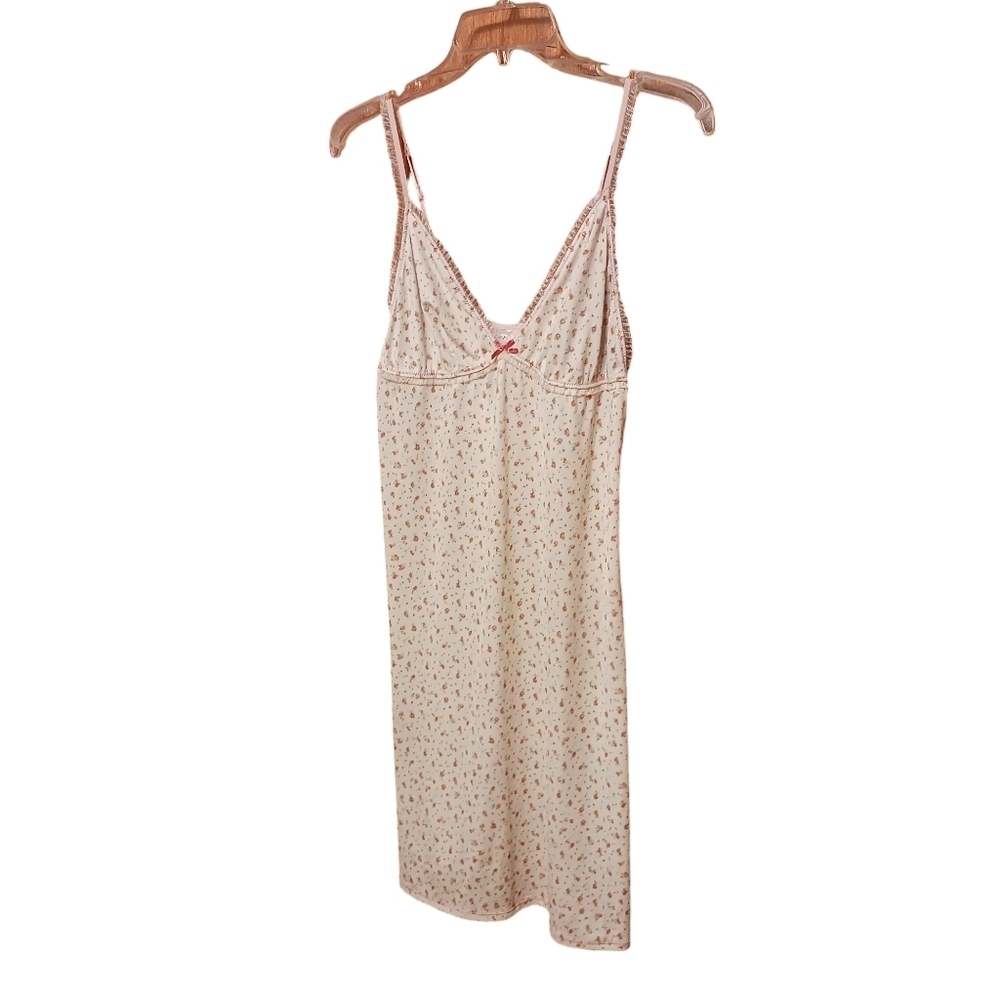 DKNY Floral Shabby Gown Ladies Large Slip Style PInk Roses & Lace Romantic Y2K